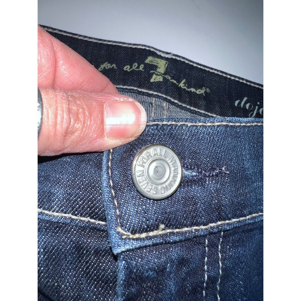 7 For All Mankind Dojo Jeans Women's Dark Wash Wide Leg 32x33 - Picture 5 of 13